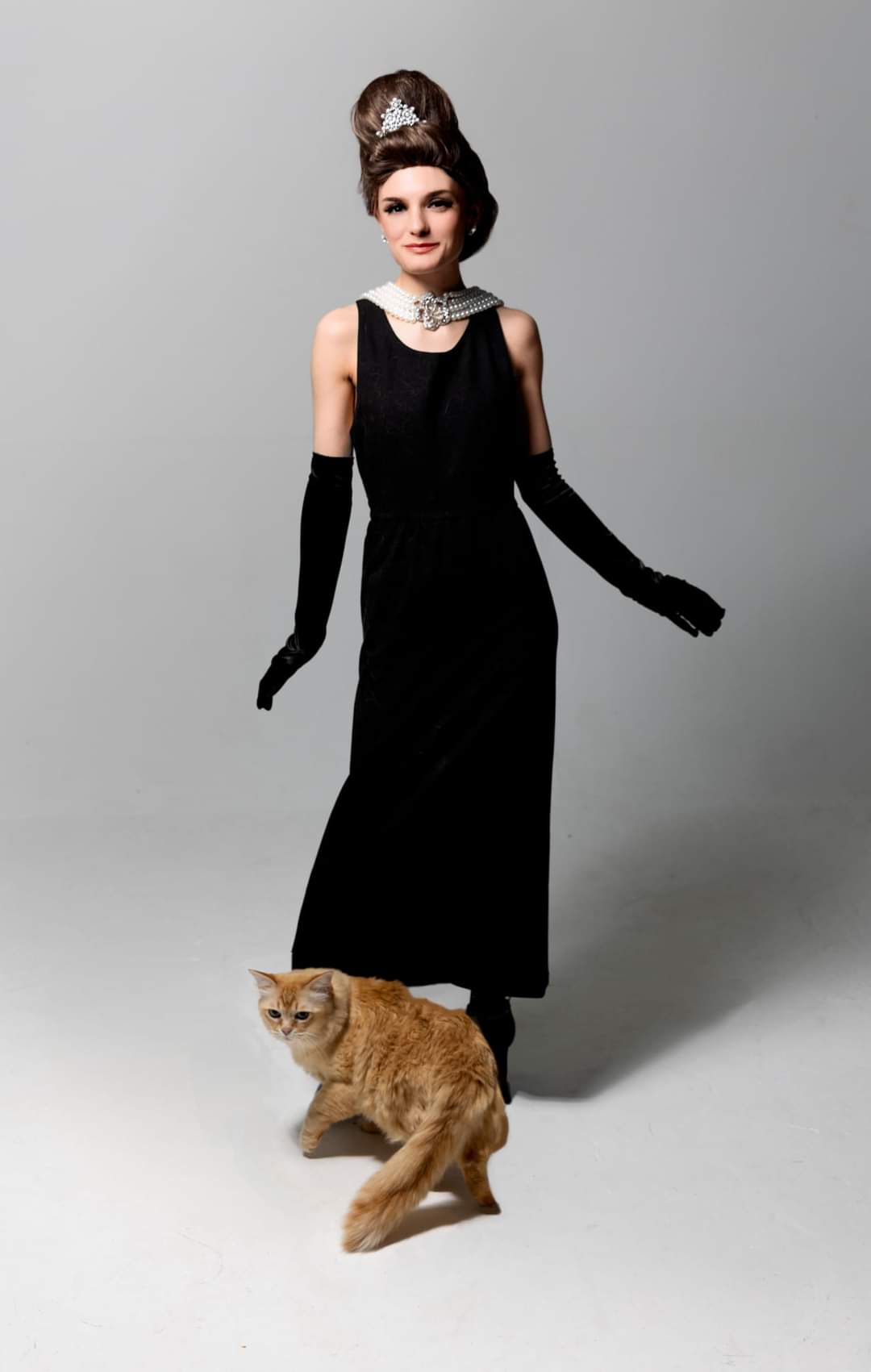 A Photo of Kimani SaintElmo's Fire with a Model dressed as Audrey Hepburn.